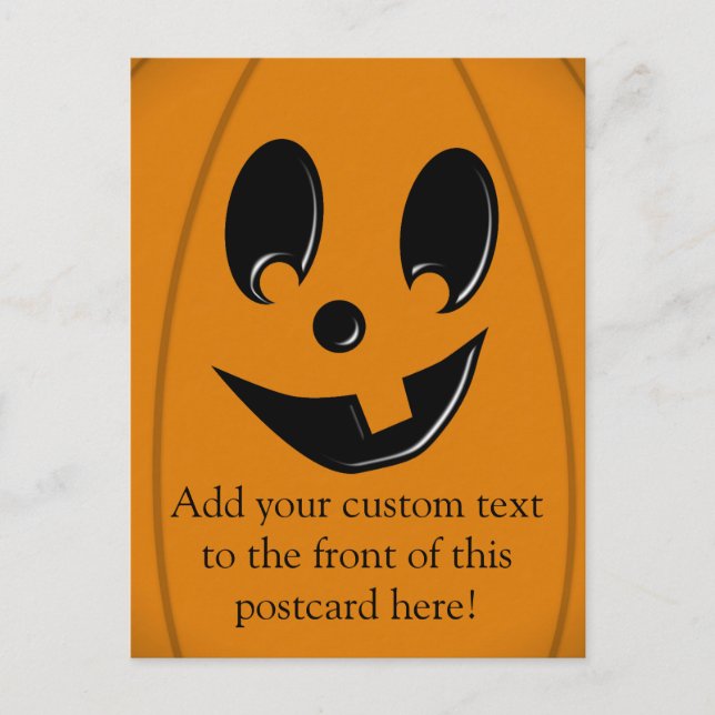 Postal Jack-O-Lantern Cara tonta con un diente (Anverso)