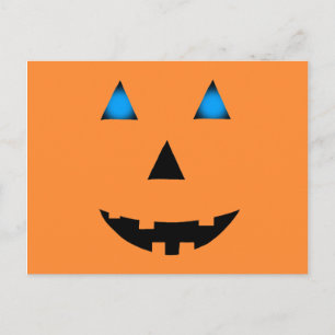 Postal Jack-O-Lantern de ojos azules