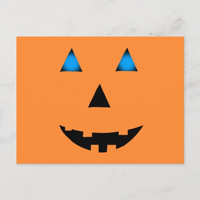 Postal Jack-O-Lantern de ojos azules (Anverso)