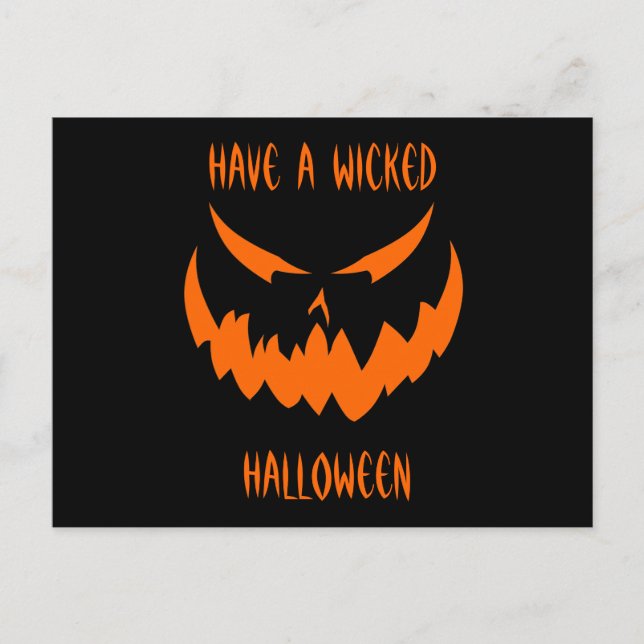 Postal Jack-O'-Lantern Face II, Naranja (Anverso)