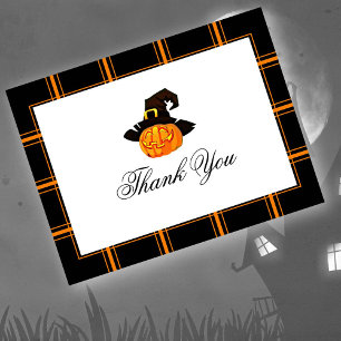 Postal Jack O'Lantern Gracias Black/Naranja Halloween