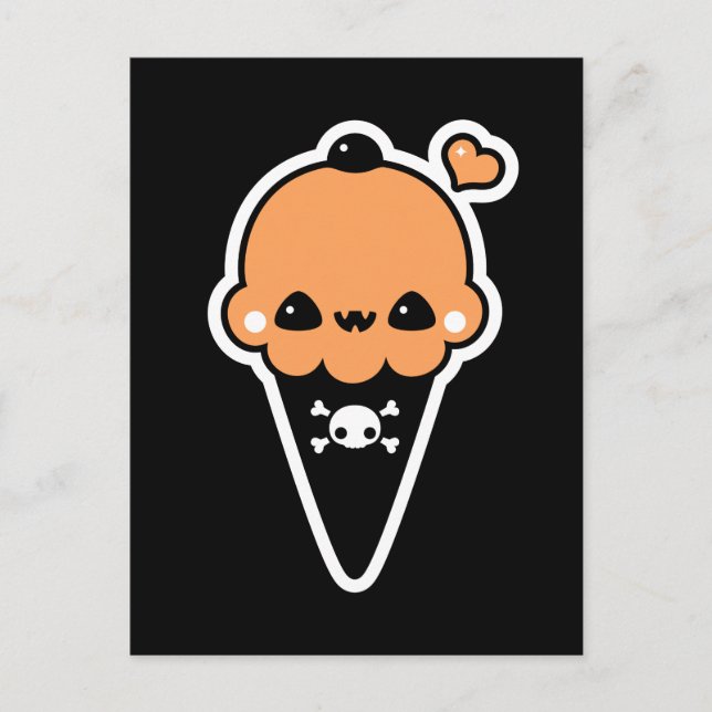 Postal Jack O'Lantern Ice Cream Cone (Anverso)