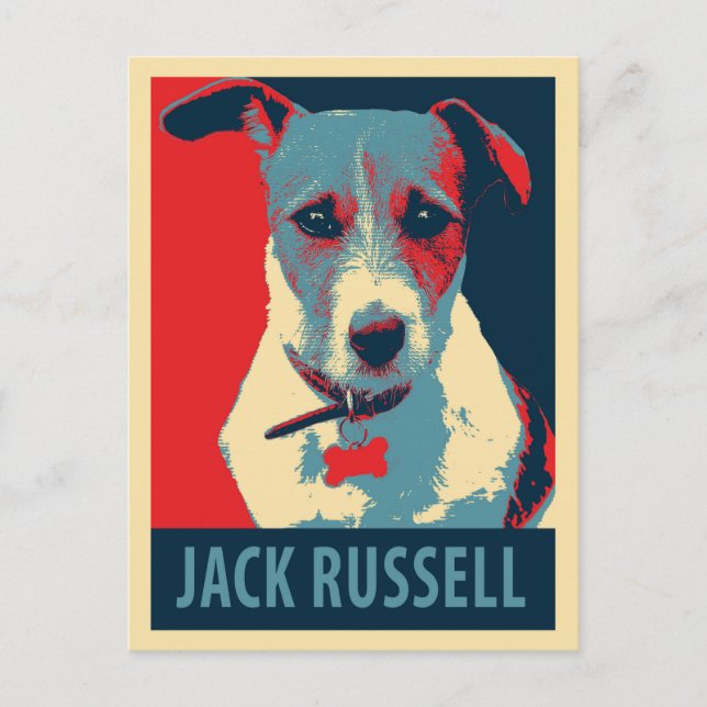 Postal Jack Russel Terrier Political Hope Parody (Anverso)