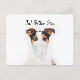 Postal Jack Russell con máscara de bandana que se mejore