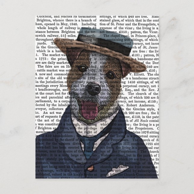 Postal Jack Russell en Boater 2 (Anverso)