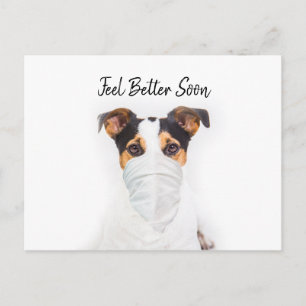 Postal Jack Russell en la máscara de bandana