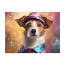 Jack Russell en un disfraz vibrante