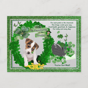 Postal Jack Russell New Pup 1 St Patty's You have Mail