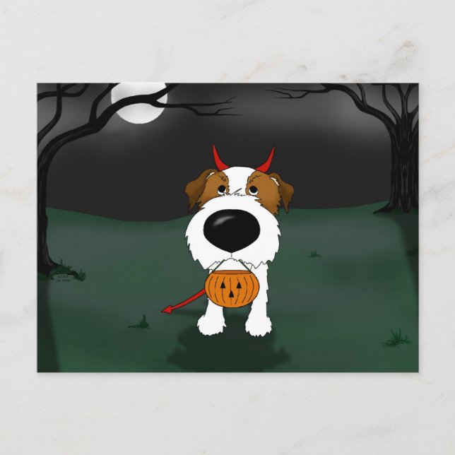 Postal Jack Russell Terrier Halloween (Anverso)