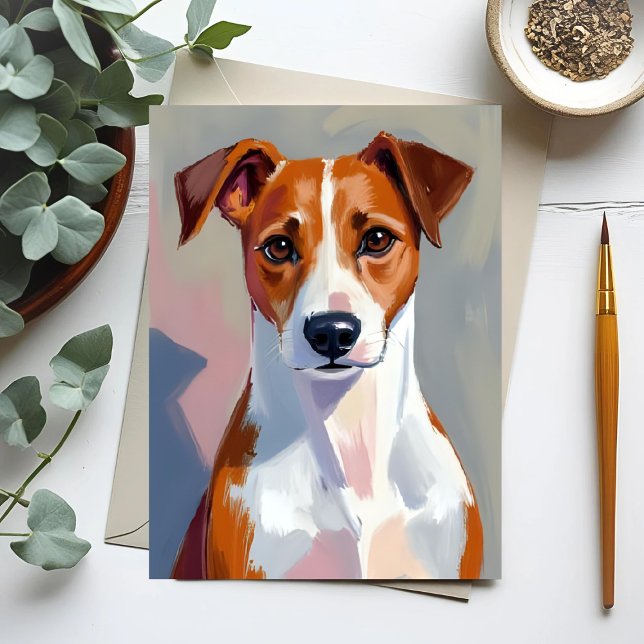 Postal Jack Russell Terrier Pintando al Mascota de Perros (Subido por el creador)