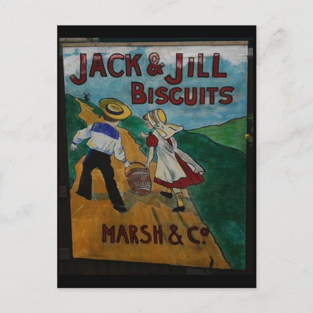 Postal Jack y Jill Biscuits poster de publicidad de época (Anverso)