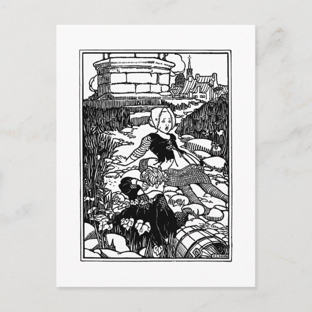 Postal Jack y Jill Vintage Nursery Rhyme (Anverso)