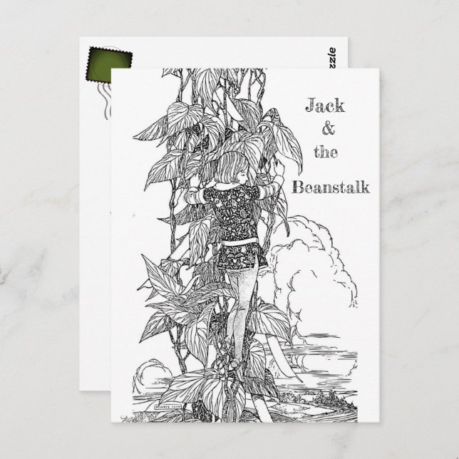 Postal Jack y los cuentos de hadas de Beanstalk (Anverso / Reverso)
