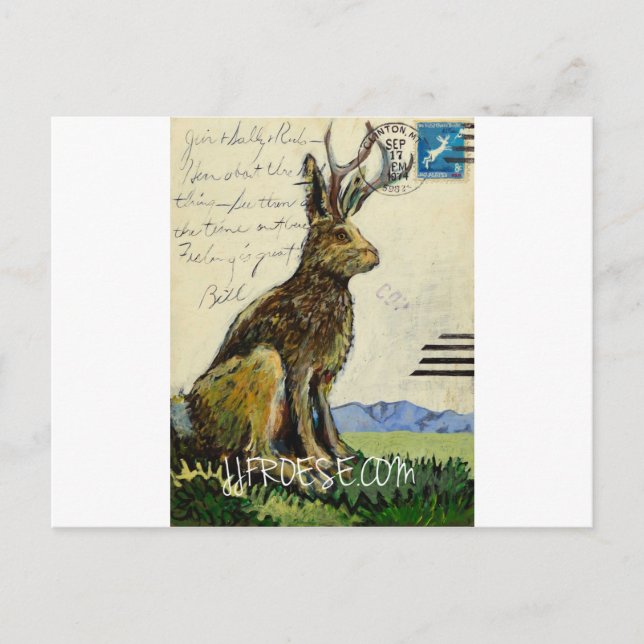 Postal Jackalope #2 por James J. Froese (Anverso)
