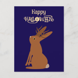 Postal Jackalope de Halloween Truco o Regalo Personalizad