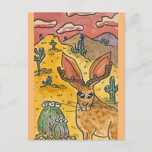 Postal Jackalope, Parodia de Arte Original (Anverso)