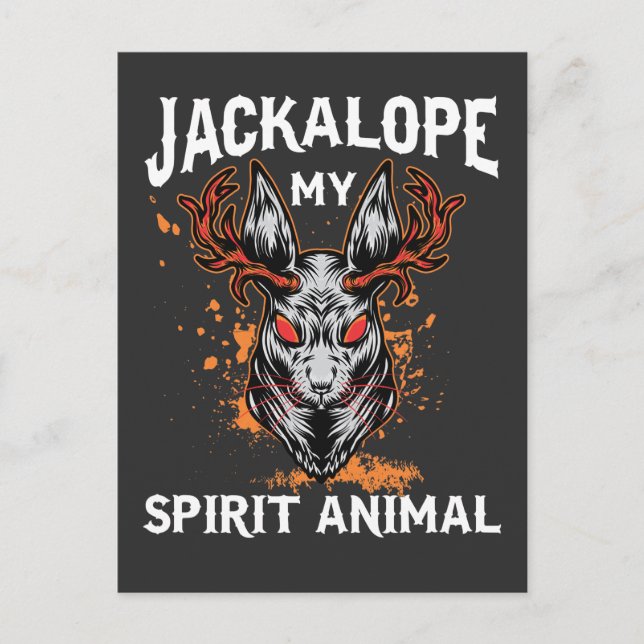 Postal Jackalope Spirit Animal Jackrabbit Antelope Hornos (Anverso)