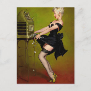 Postal Jackpot Woman Art Pinup