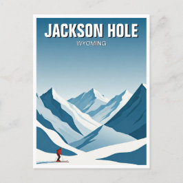 Postal Jackson Hole Skier Travel