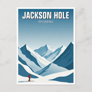 Postal Jackson Hole Skier Travel