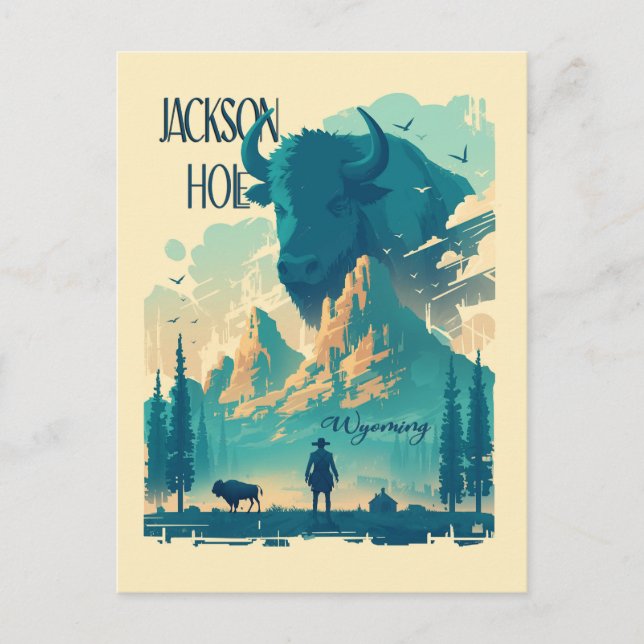 Postal Jackson Hole Wyoming Vintage (Anverso)