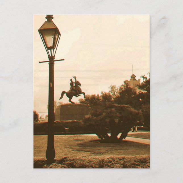 Postal Jackson Square En Lluvia, Nueva Orleans (Anverso)