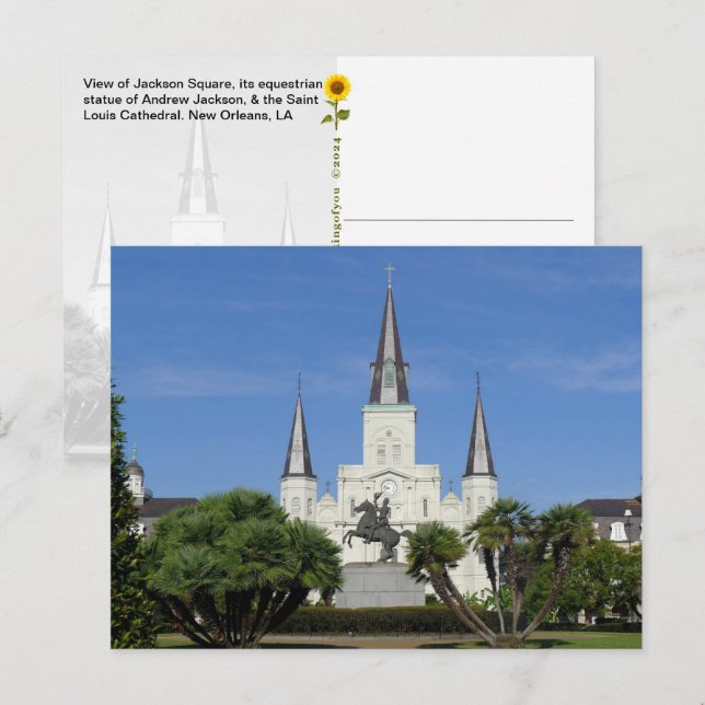 Postal Jackson Square, Nueva Orleans, LA - (Anverso / Reverso)
