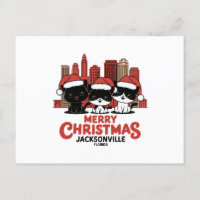 Jacksonville City Florida Feliz Navidad Cats Estad