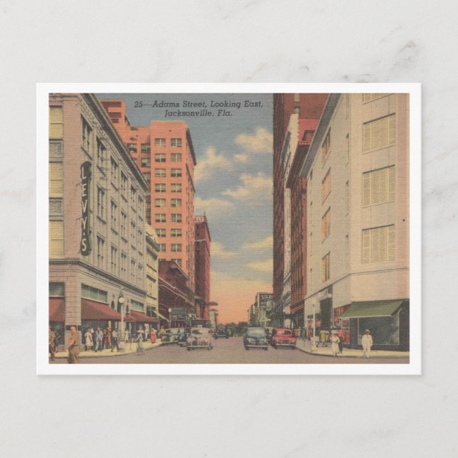 Postal Jacksonville FL, Adams Street View, 1955 (Anverso)