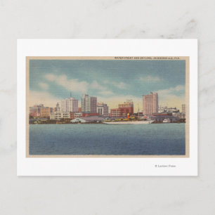 Postal Jacksonville, FL - Vista del frente del agua y el 