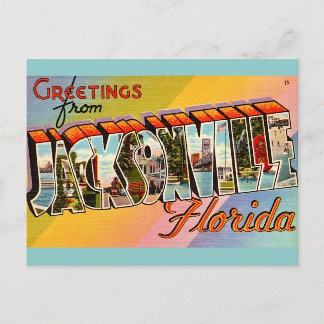 Postal Jacksonville Florida Antiguo (Anverso)