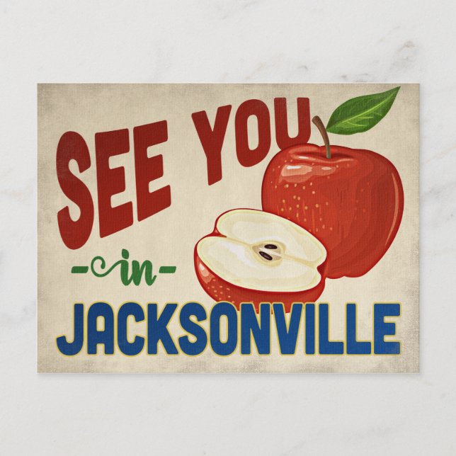 Postal Jacksonville Florida Apple - Viajes de época (Anverso)