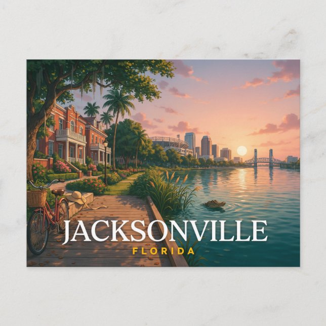 Postal Jacksonville Florida Costa Riverfront Viajes  (Anverso)