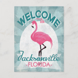 Postal Jacksonville Florida Flamenco Rosa Retro