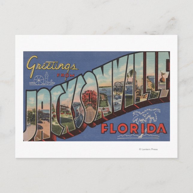 Postal Jacksonville, Florida - Grandes Escenas de letras  (Anverso)