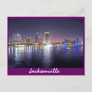 Postal Jacksonville, Florida por la noche