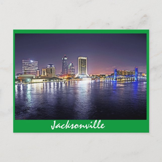 Postal Jacksonville, Florida por la noche (Anverso)