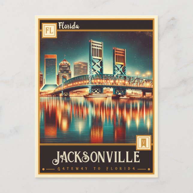 Postal Jacksonville, Florida | Vintage (Anverso)