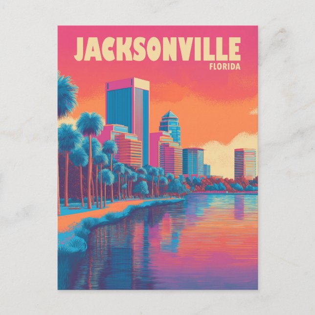 Postal Jacksonville Florida Vintage Travel (Anverso)