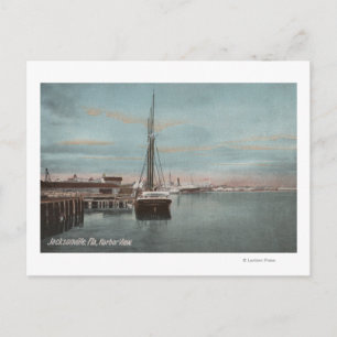 Postal Jacksonville, Florida - Vista del puerto con