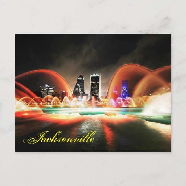 Postal Jacksonville, Florida y la Fuente de la Amistad (Anverso)