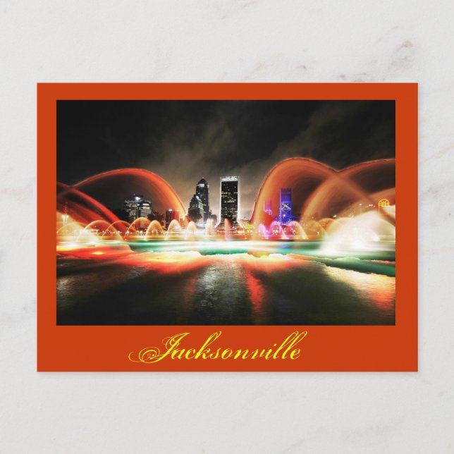 Postal Jacksonville, Florida y la fuente de la amistad (Anverso)
