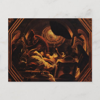 Postal Jacob Jordaens- Amor a los Cupido y a los Psiquis