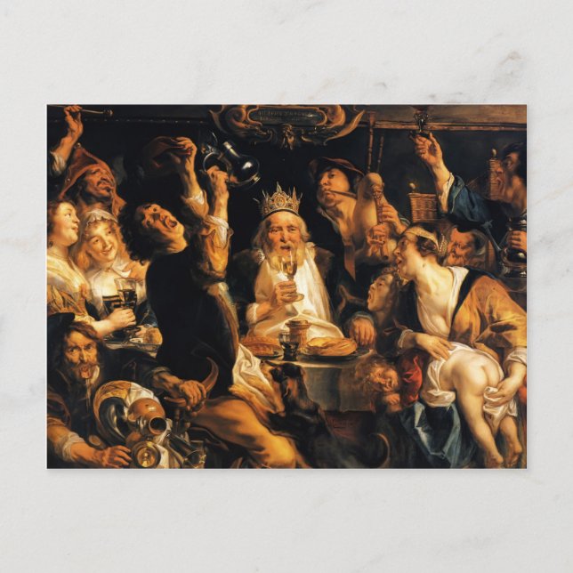 Postal Jacob Jordaens- Bebidas King (Anverso)