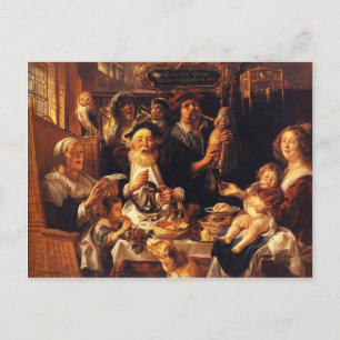 Postal Jacob Jordaens- Como el viejo cantante, el joven p