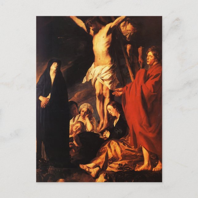 Postal Jacob Jordaens- Cristo en una cruz (Anverso)