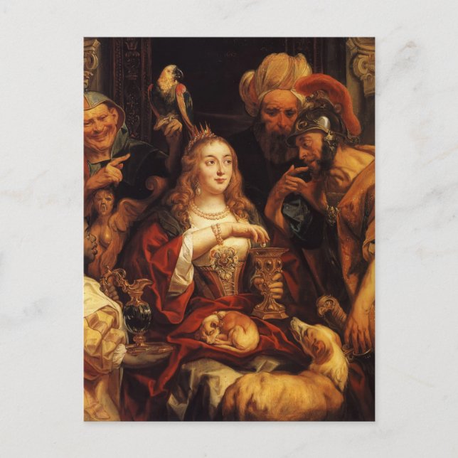Postal Jacob Jordaens- El banquete de Cleopatra (Anverso)