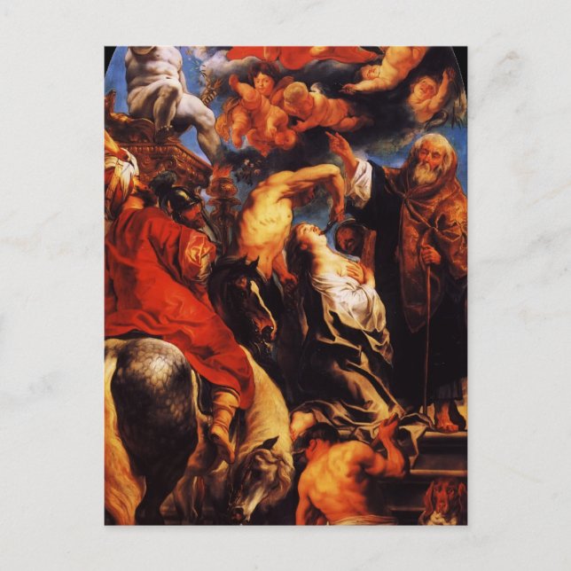 Postal Jacob Jordaens- El martirio de San Apolonia (Anverso)