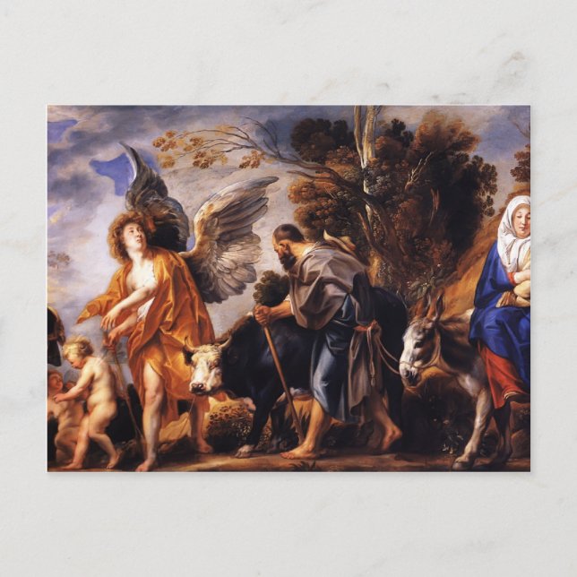 Postal Jacob Jordaens- El vuelo a Egipto (Anverso)