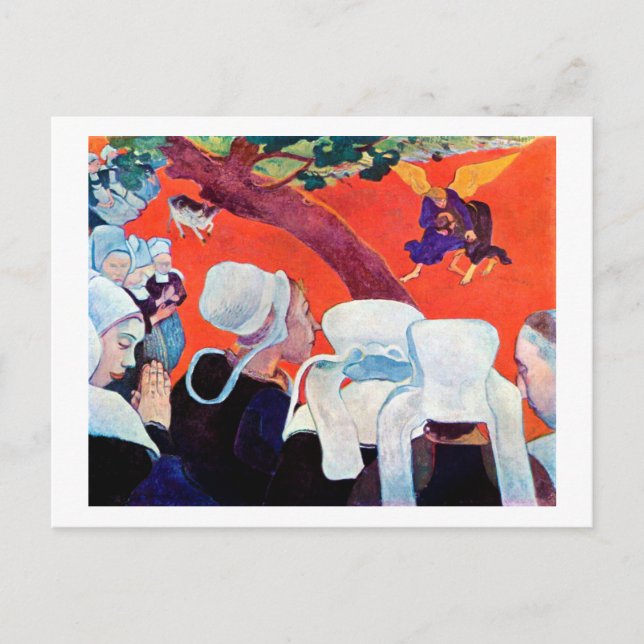 Postal Jacob Wrestling with Angel, Gauguin (Anverso)